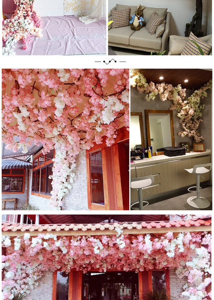 Cerisier artificiel en soie, accessoire de mariage, décoration d'intérieur 