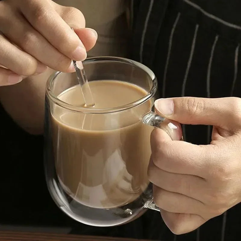 Ensemble de tasses 1 à 6 pièces en verre résistant à la chaleur à double paroi