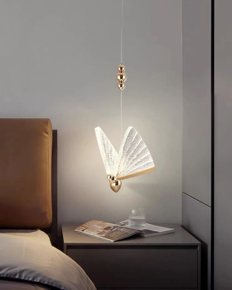 Lustre suspendu à LED papillon nordique