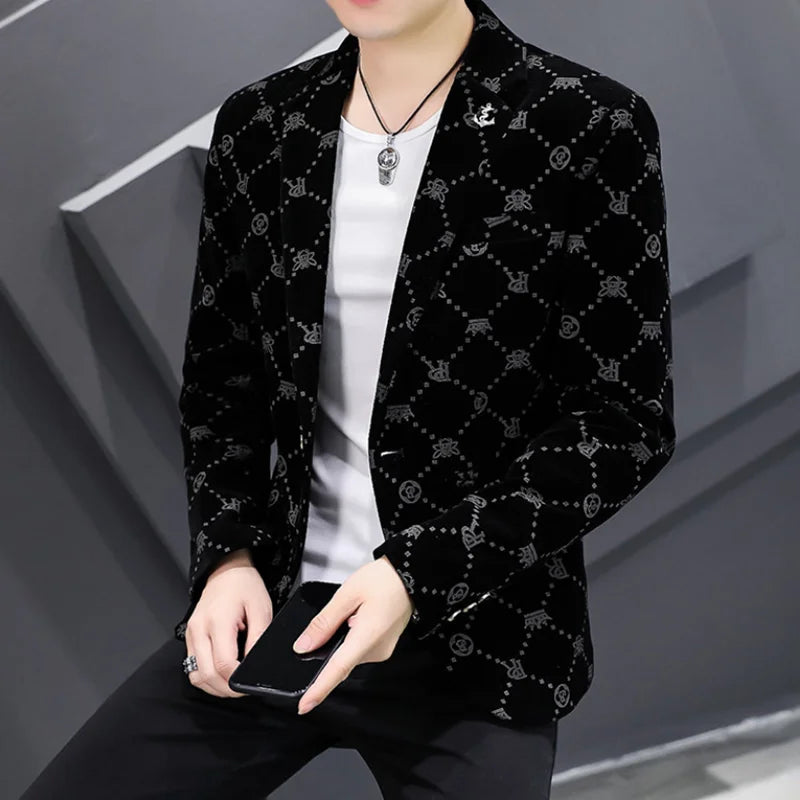 Blazer de bureau à bouton unique de longueur régulière pour hommes