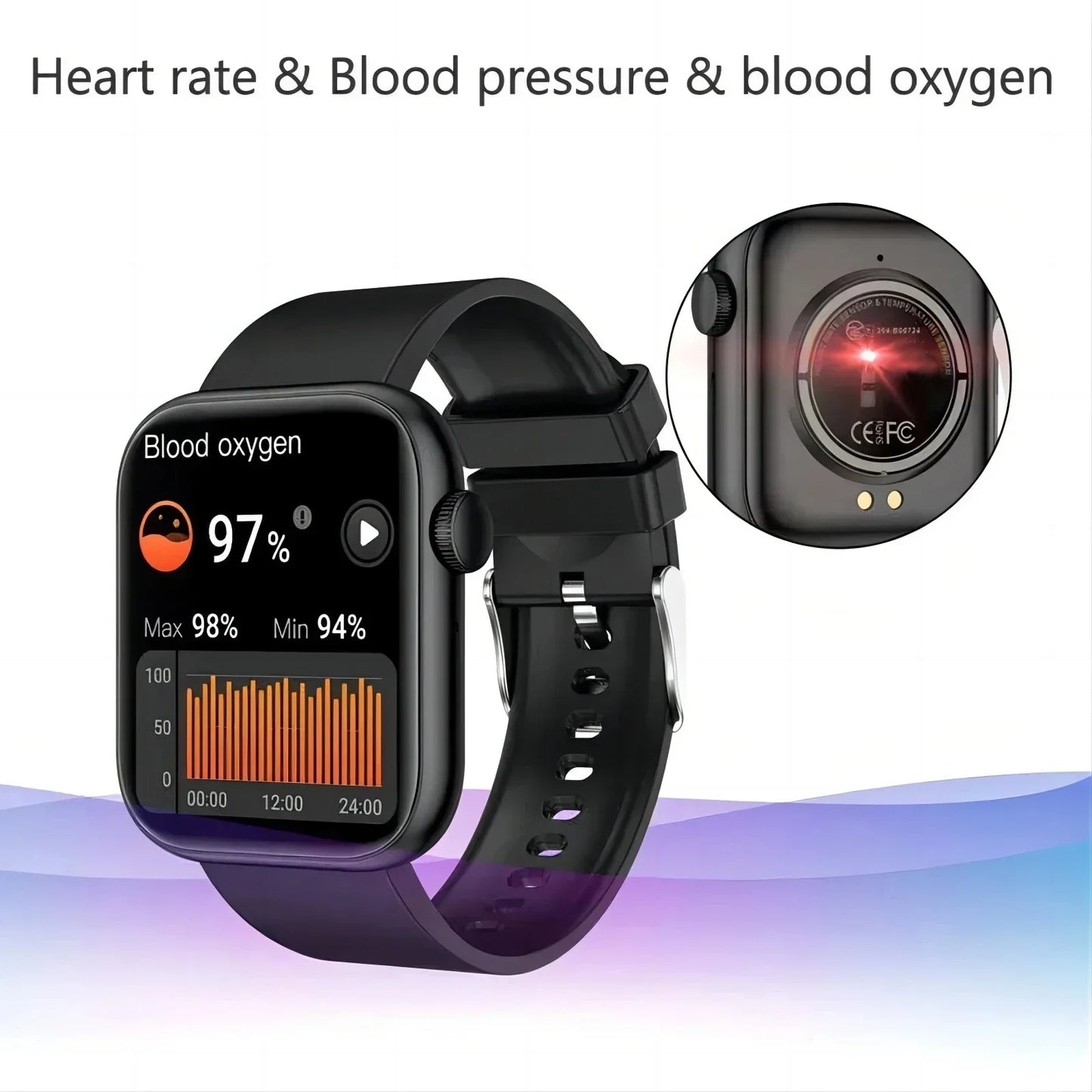 Unisex Bluetooth Fitness Smart Watch with Wireless Charging