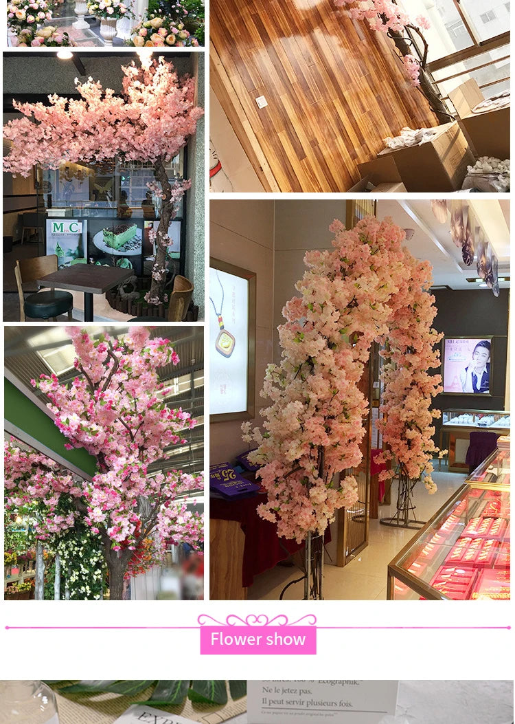Cerisier artificiel en soie, accessoire de mariage, décoration d'intérieur 