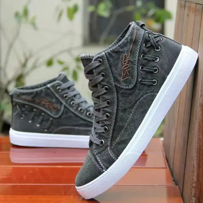 Denim Canvas High Top Sneakers for Men