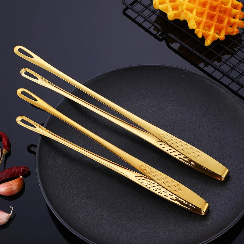 Long Handle Non-Slip Stainless Steel BBQ Tongs