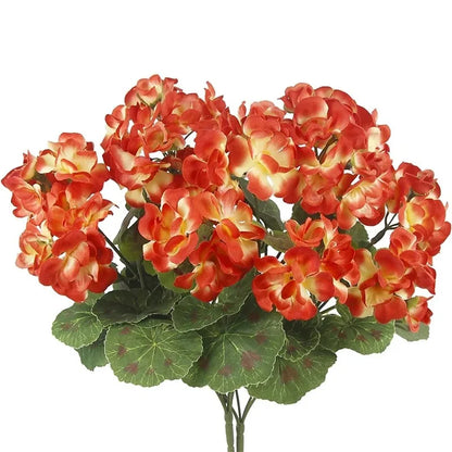 Géraniums rouges artificiels pour la décoration intérieure 