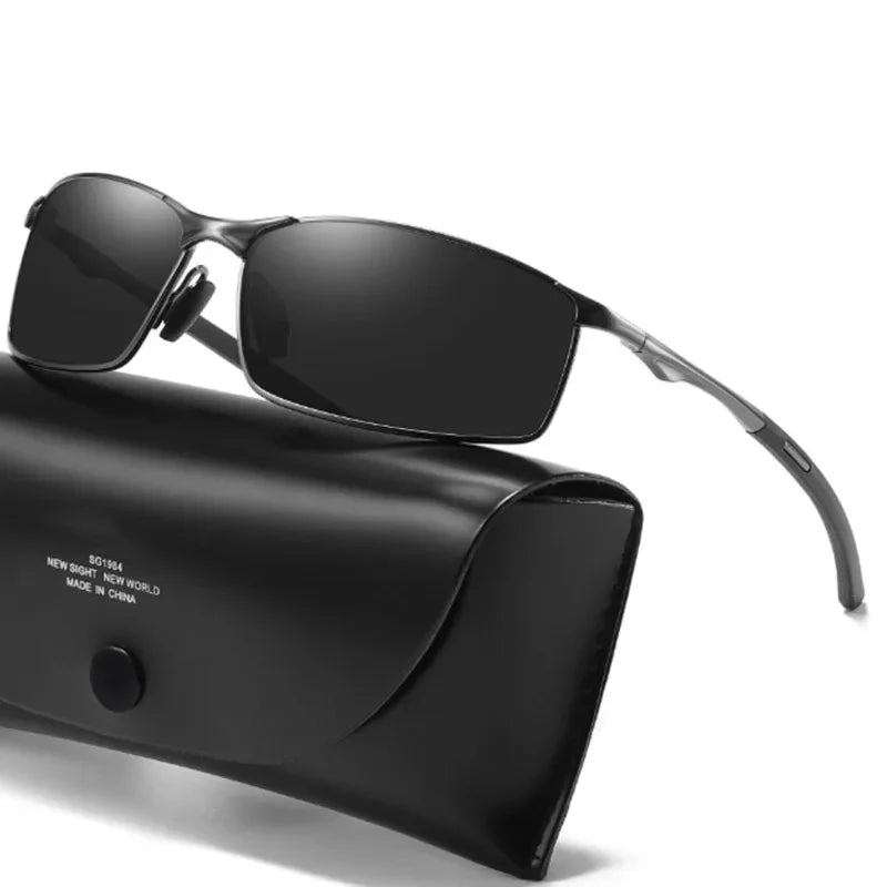 Metallene quadratische polarisierte photochrome Sonnenbrille 