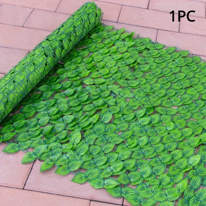 Clôture de confidentialité de mur végétal artificiel avec feuille en plastique