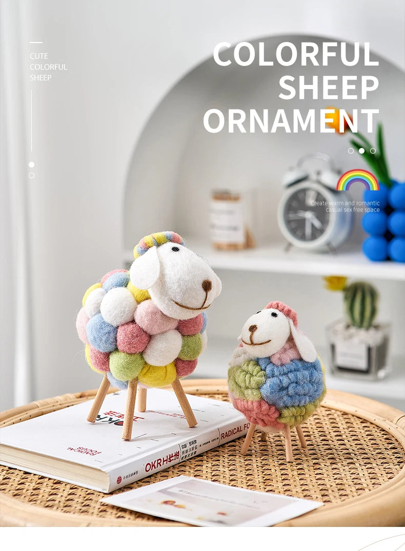 Joli ornement de mouton en feutre, décoration de maison