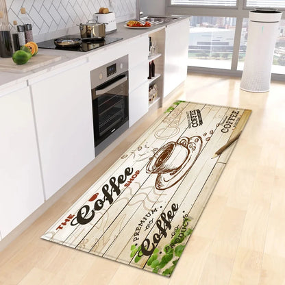 Non-slip Coffee-Themed Floor Mat