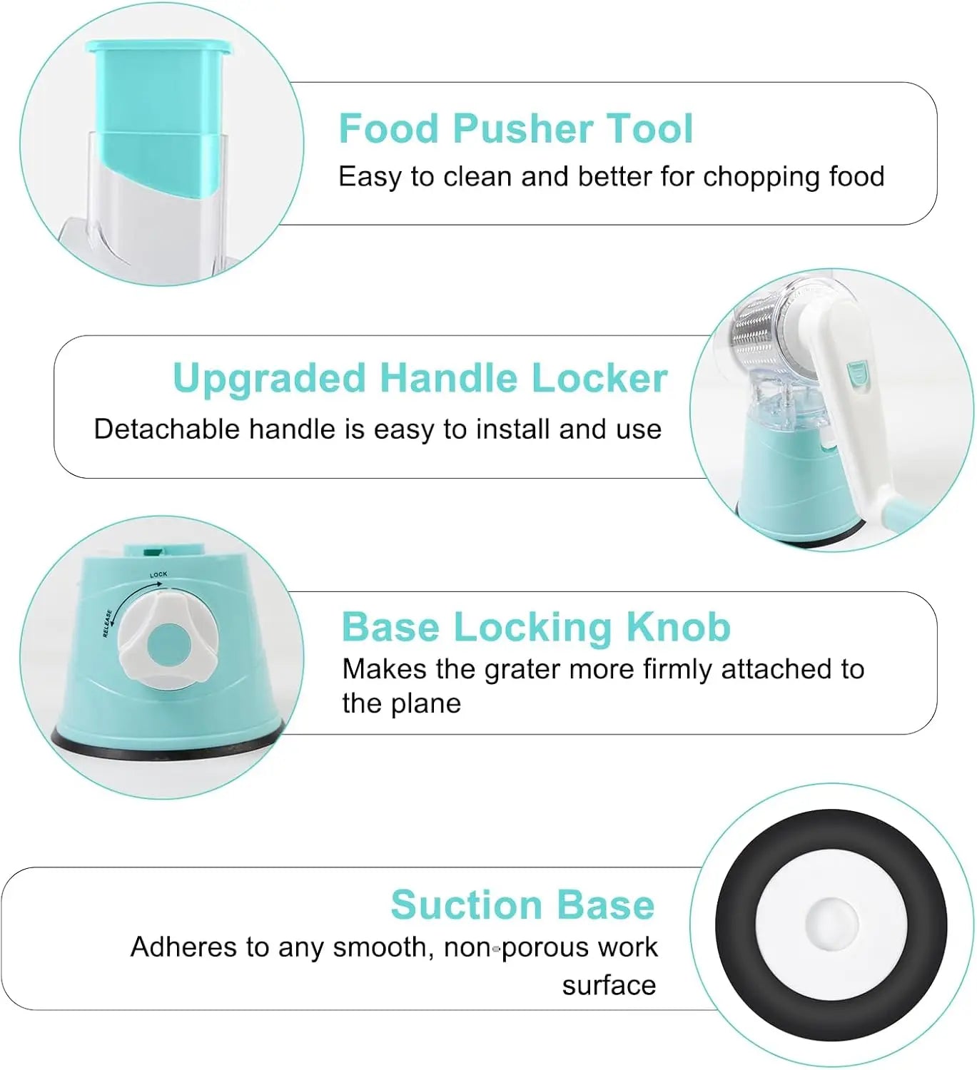 Multifunctional Hand Crank Drum Vegetable Slicer with Interchangeable Blades