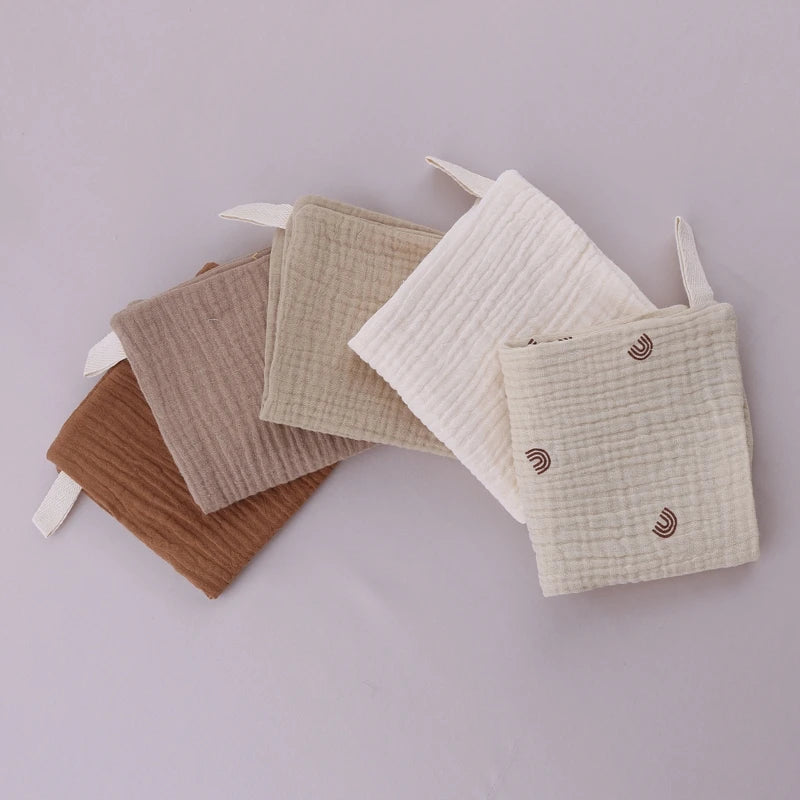 Ensemble de serviettes carrées en coton pour bébé, 5 pièces