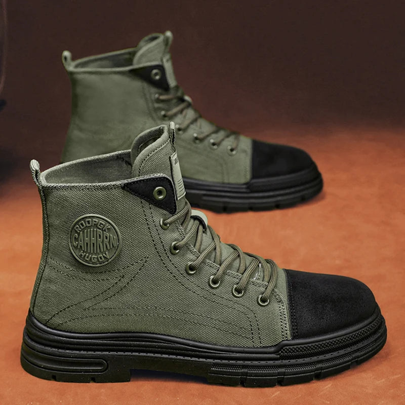 Men's Designer Canvas Ankle Boots