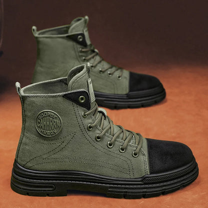 Men's Designer Canvas Ankle Boots