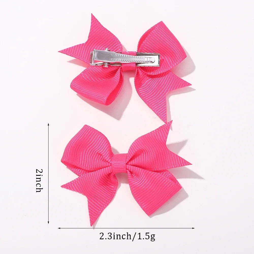Ensemble de pinces à cheveux pour enfants avec ruban gros-grain coloré
