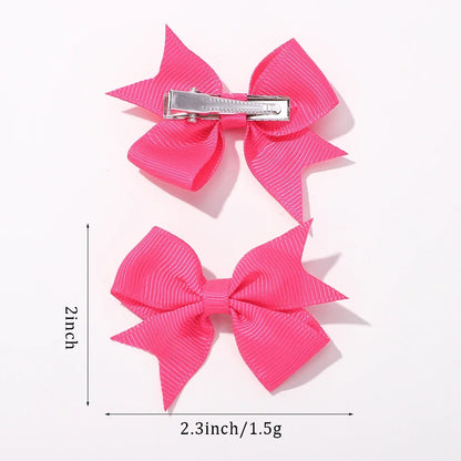 Ensemble de pinces à cheveux pour enfants avec ruban gros-grain coloré