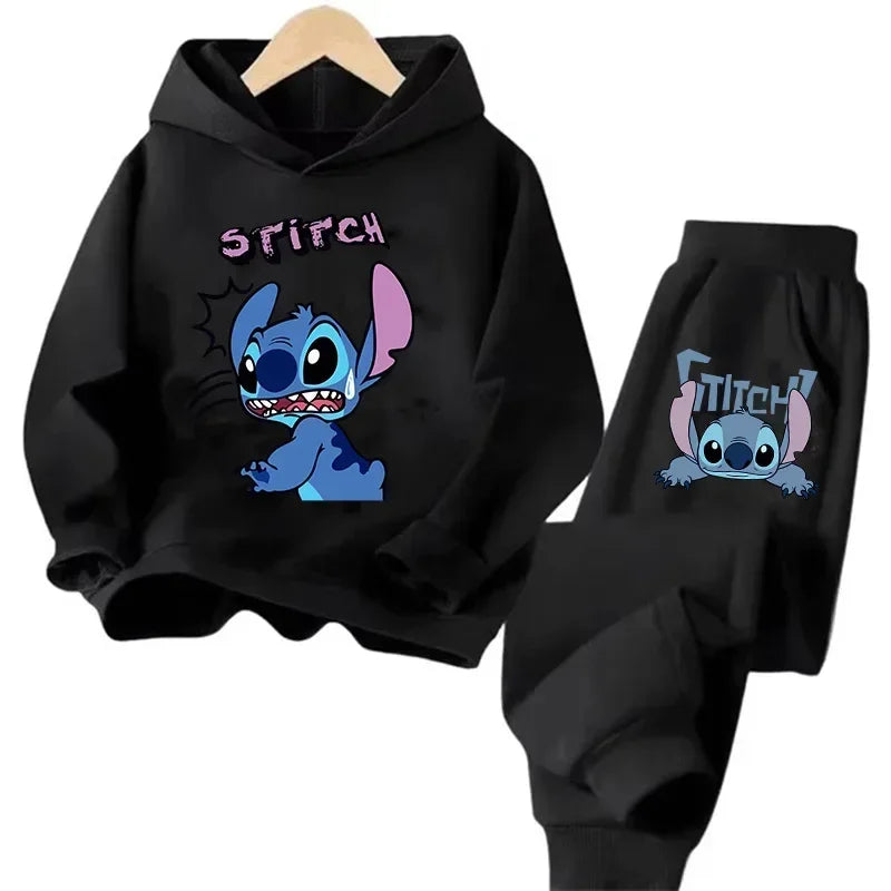 Kid's Stitch Anime Casual Hoodies Set