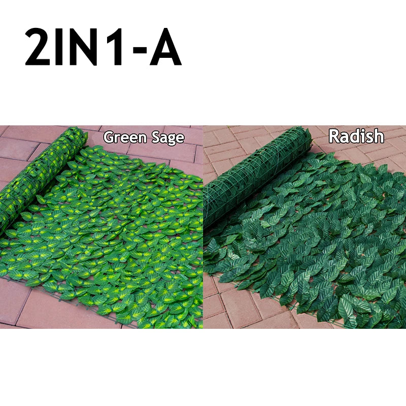 Clôture de confidentialité de mur végétal artificiel avec feuille en plastique