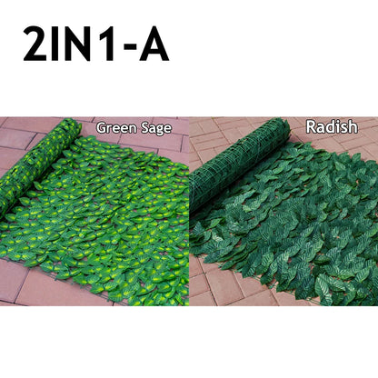 Clôture de confidentialité de mur végétal artificiel avec feuille en plastique