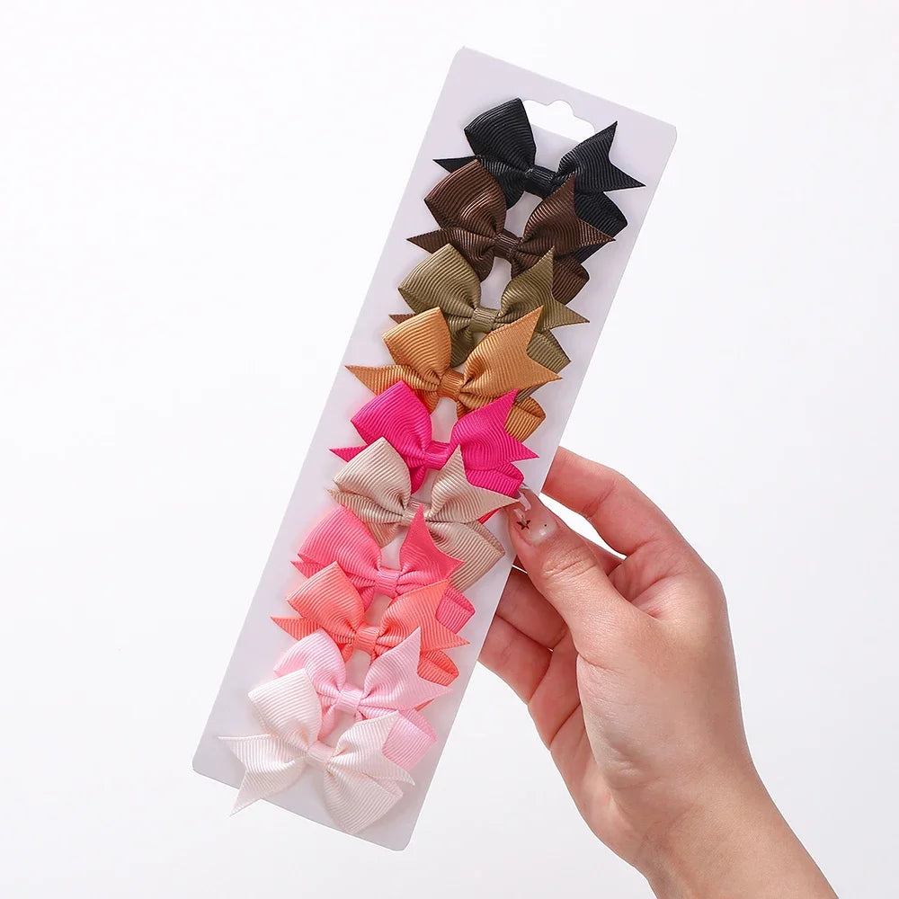 Ensemble de pinces à cheveux pour enfants avec ruban gros-grain coloré