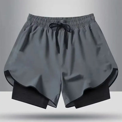 Summer Quick-Dry Double-Layer Gym Shorts For Men