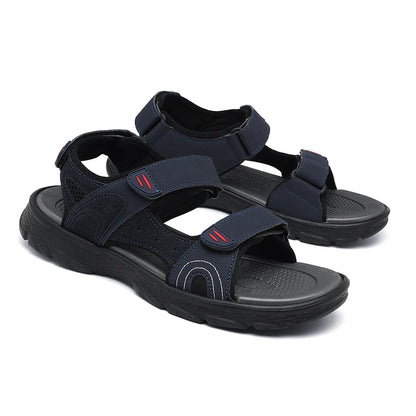 Sandales d'été imperméables pour hommes, bout ouvert, en cuir léger. 