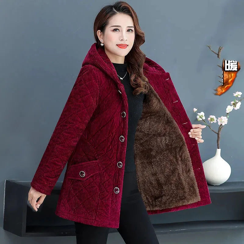 Autumn Winter Loose Hooded Warm Overcoat