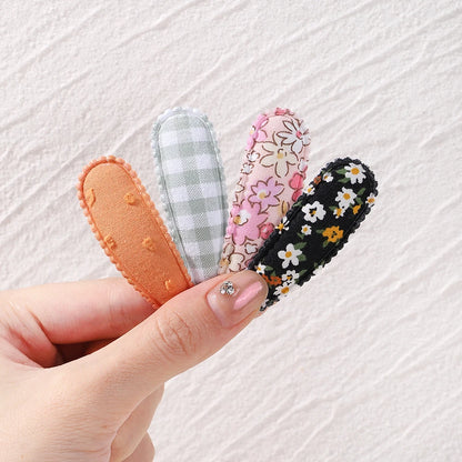 Plaid Cotton Alloy 10Pcs Hairpins Set