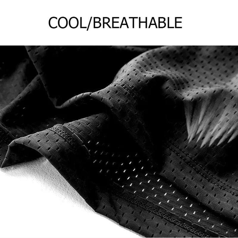 Débardeurs en soie glacée pour hommes respirants en maille