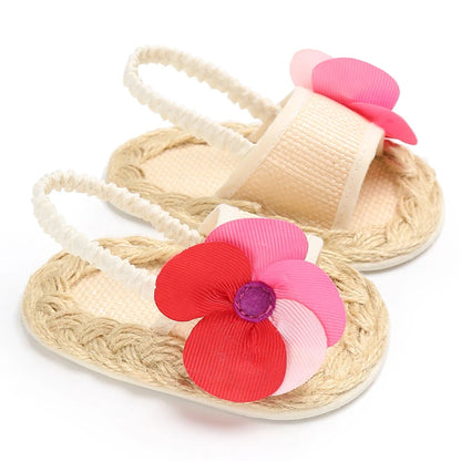 Baby-Mädchen-Sandalen mit weicher Sohle und Blumenmuster