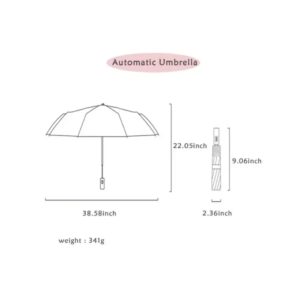 Parapluie de voyage coupe-vent à 8 nervures