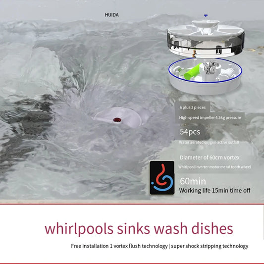 Mini Wireless USB Rechargeable Kitchen Ultrasonic Dishwasher