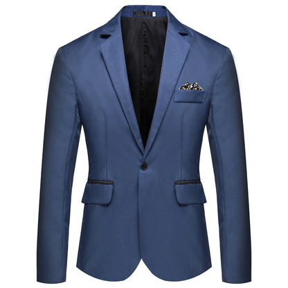 Blazer de costume d'affaires formel à boutons simples pour hommes