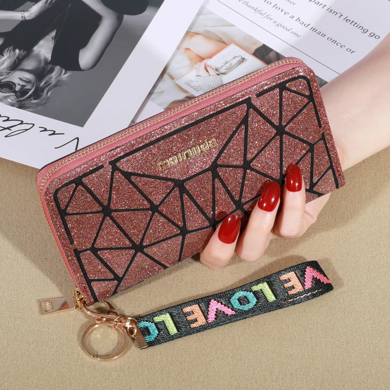 Porte-cartes à fermeture éclair Pochettes en cuir PU