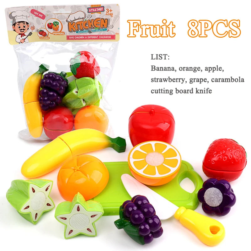 Cuisine pour enfants, découpe de fruits, légumes, aliments, cuisine, jouets interactifs
