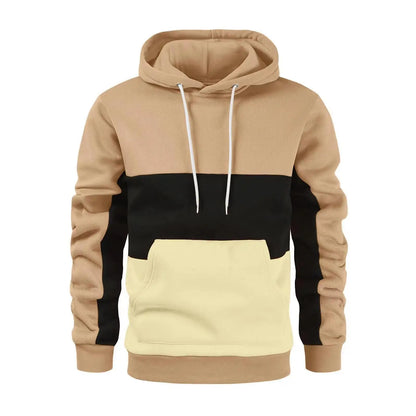 Korean Style Men's Vertical Stripe Color Block Hoodies