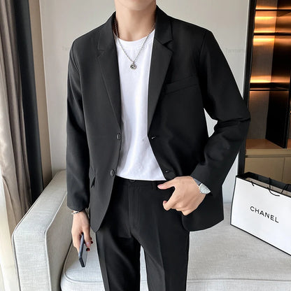 Men Korean Style Loose Drape Formal Coat/Blazer