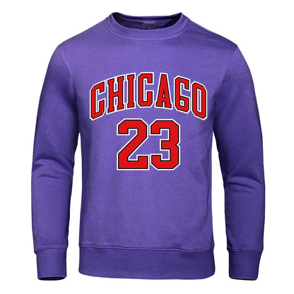 Sweat à capuche en polaire hip-hop Chicago 23 pour hommes