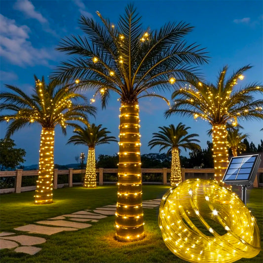 Waterproof Golden Glitter Christmas Solar Rope Gazebo Tree
