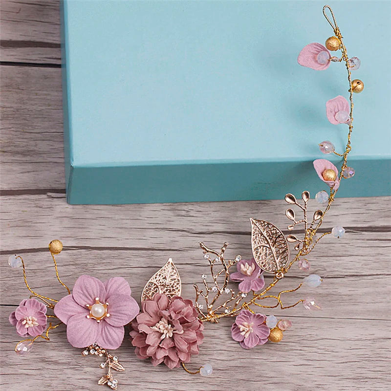 pink flower head band