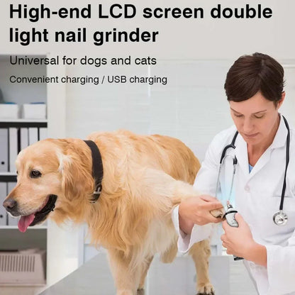 Broyeur à ongles LED rechargeable par USB pour animaux de compagnie