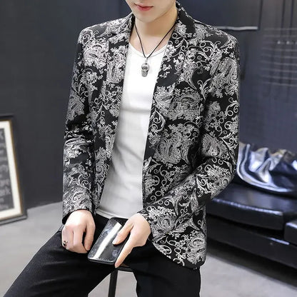 black printed blazer