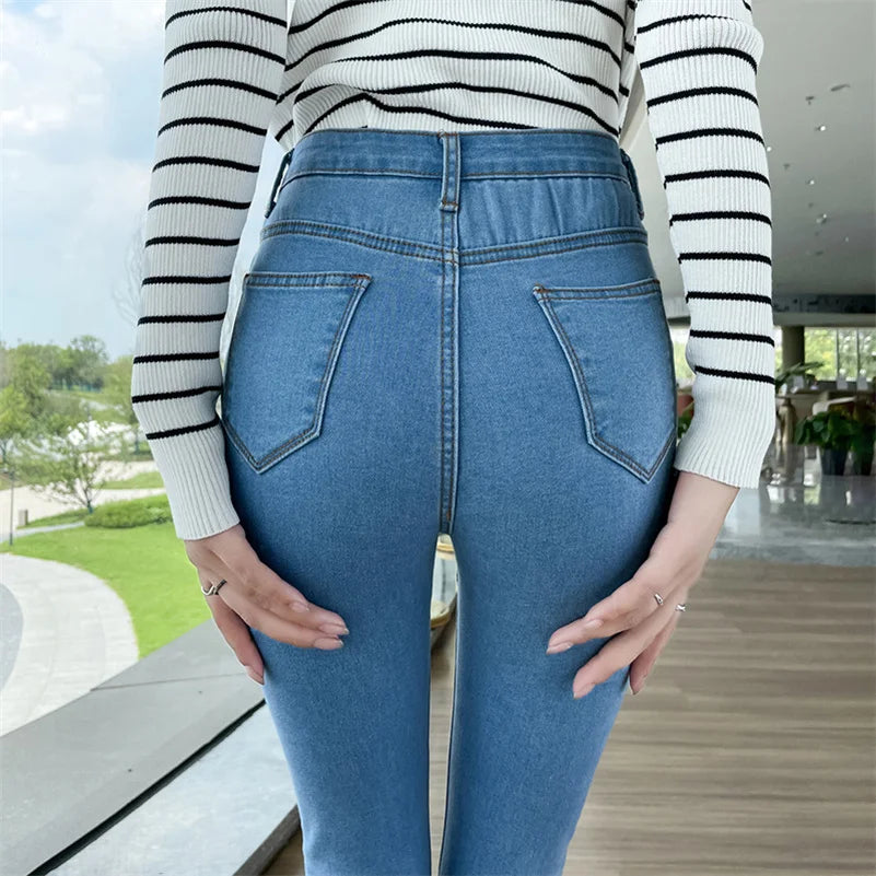 high waist slim fit jeans