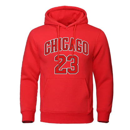 Sweat à capuche en polaire hip-hop Chicago 23 pour hommes