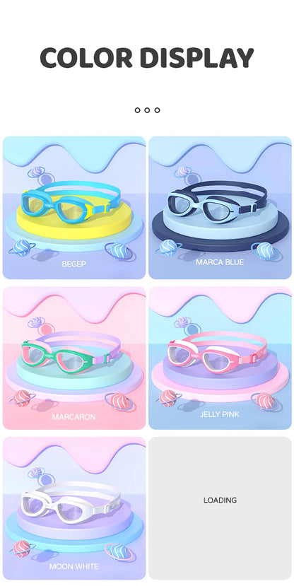Lunettes de natation étanches et antibuée pour enfants