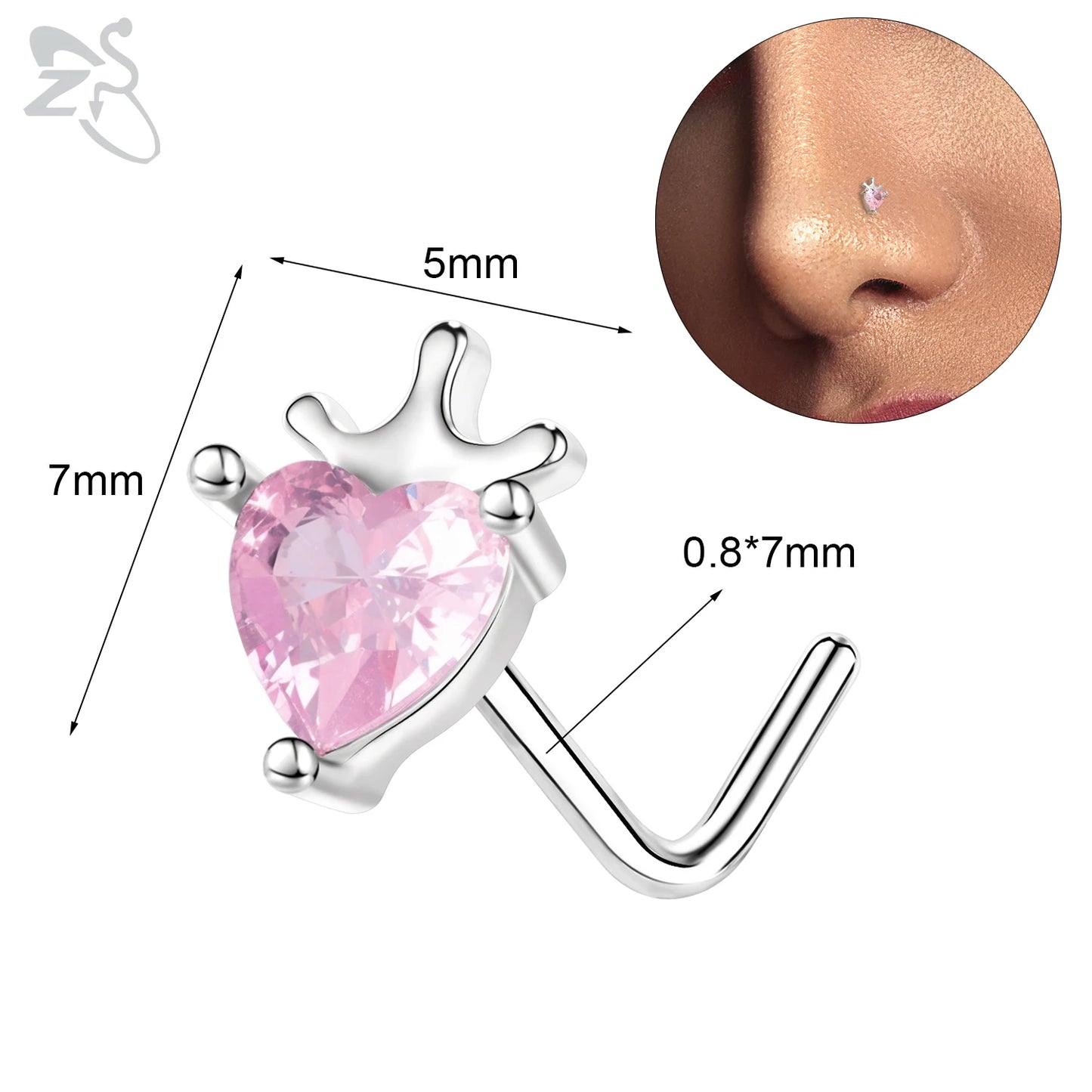 Anneaux de nez pendants en forme d'oeil de papillon pour femmes, 1 pièce