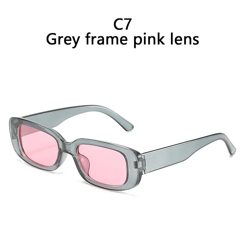 Rechteckige quadratische Retro-Sonnenbrille mit UV400-Schutz für Herren