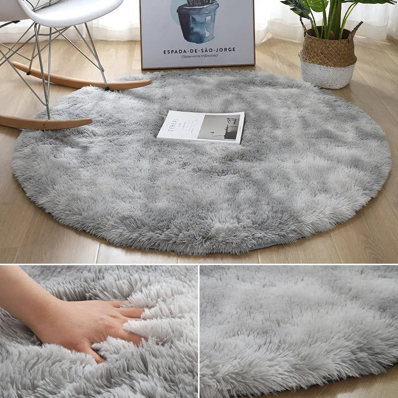 Soft Plush Round Fluffy Living Room Mat