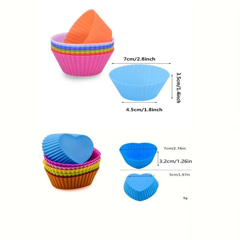 Random Color Silicone CupCake Mold Set