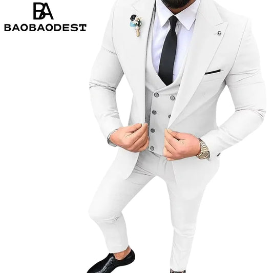 Ensemble de costume 3 pièces Slim &amp; Fit quatre saisons pour hommes