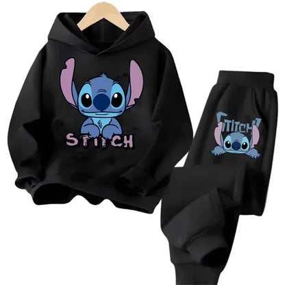 Kid's Stitch Anime Casual Hoodies Set